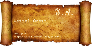 Wetzel Anett névjegykártya