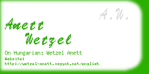 anett wetzel business card